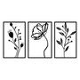 Wallity Flowers Escultura de pared de metal negra